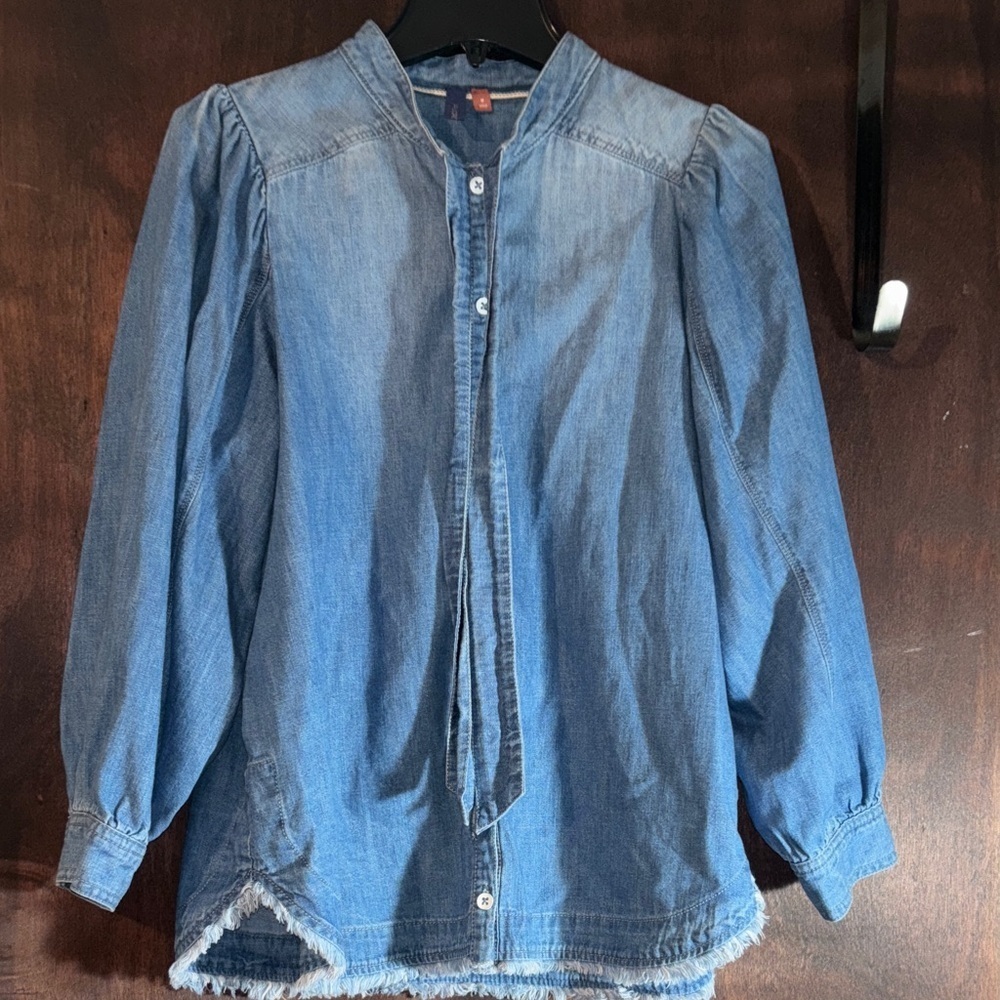 Anthropologie Pilcro Tie-Neck Blouse